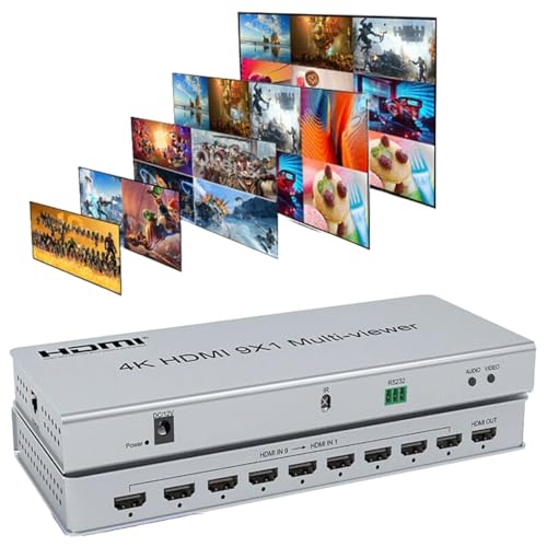 Image of 9x1 HDMI Multi-viewer switcher Seamless 4K HDMI 9way 9 Screen Real Time Multi Viewer Screen Splitter 9 in 1 Out Switch Adapter (HDMI 9x1 Multi-Viewer)