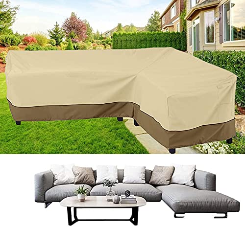 JT-House Outdoor Furniture Cover, L-Shape Sectional Sofa Cover, Waterproof Dustproof Anti-UV Garden Couch Cover (L-Shape Right Facing)