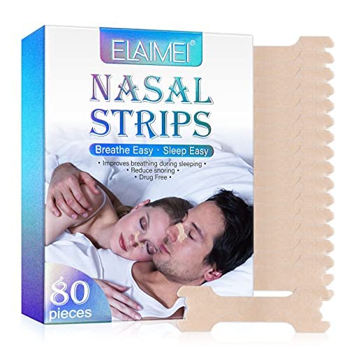 Nasal Strips Large, 80 PCS Size L Nose Plasters Anti Snoring, Relieves Nasal Congestion, Snoring Strips to Help You Better Breathing While Sleeping Cover