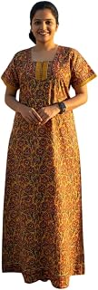 Women Cotton Nighty Full Length | Floral Printed Night Dress | Comfortable Loose Fit Breathable Sleepwear Price In India