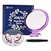 Produktbild Handspiegel,20x/1x Vergrößerung Doppelseitiger Schminkspiegel,mit Griff/Halterung,10cm runder Spiegel,Violett