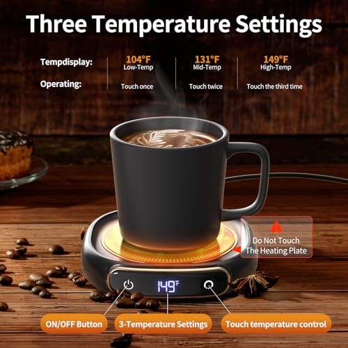 image for Lerat Coffee Mug Warmer & Mug Set for Desk, Electric Coffee Cup Warmer