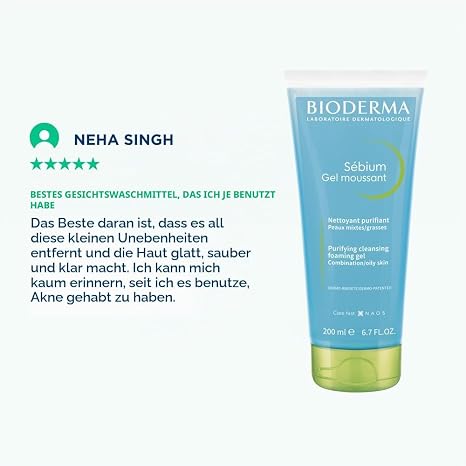 BIODERMA Sébium Gel Moussant - Gentle Cleansing - Removes Excess Sebum and Impurities - Combination Skin to Oily Skin - Recommended by Dermatologists - Pump Bottle 200 ml