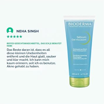 BIODERMA Sébium Gel Moussant - Gentle Cleansing - Removes Excess Sebum and Impurities - Combination Skin to Oily Skin - Recommended by Dermatologists - Pump Bottle 200 ml