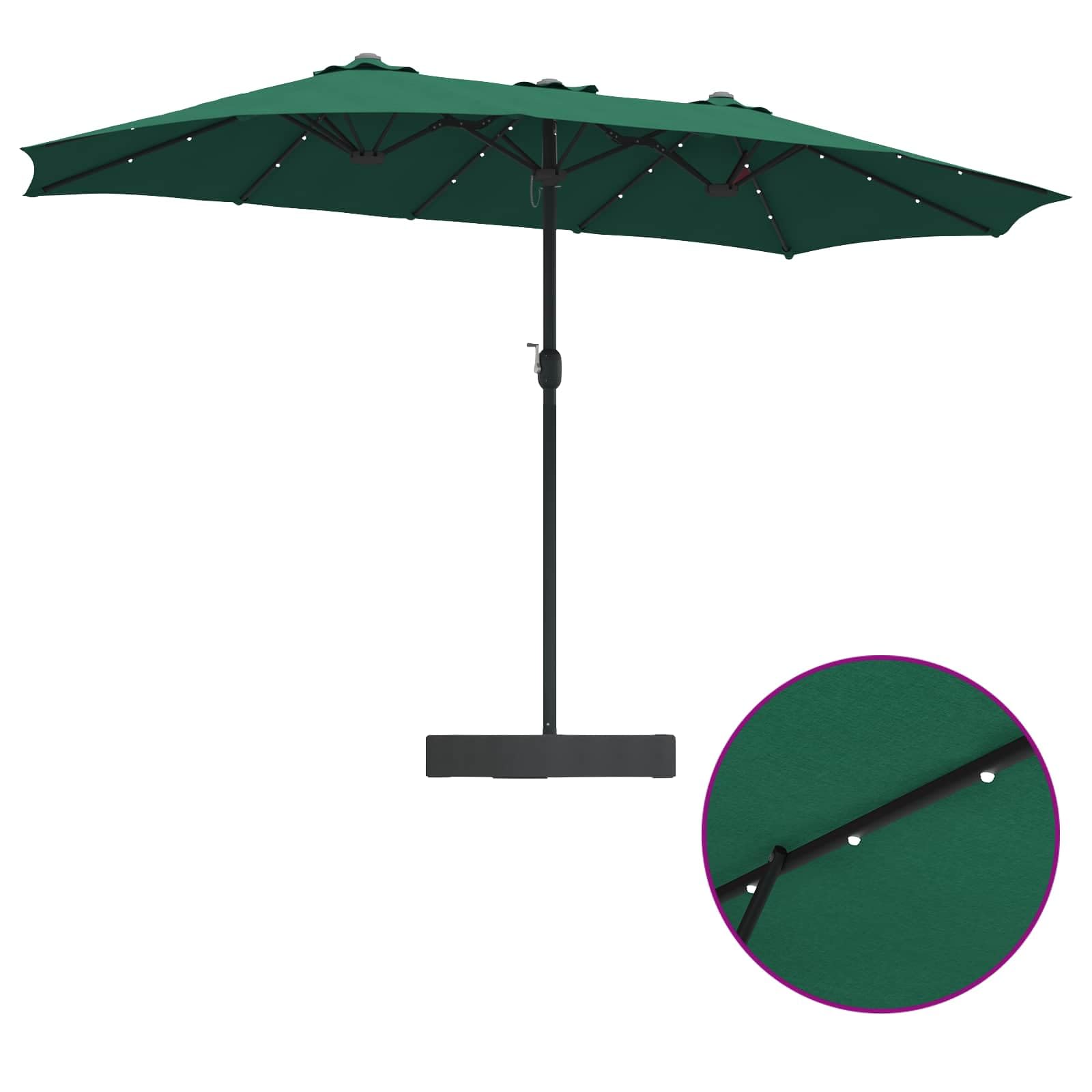 Parasol ogrodowy, piaskowy, antracytowy, odporny na działanie promieni UV, poliester, 385 x 209 cm, z wysuwaną markizą boczną, ochrona przed wiatrem, na taras lub balkon