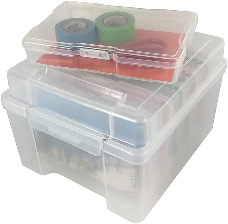 Photo Storage Boxes for 4x6 Pictures, Photo Organizer Picture Storage Containers, Photo and Craft Keeper, Seed Storage Organizer, Plastic Photo Craft Keeper Case (Clear)