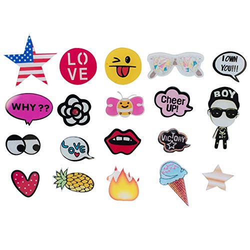 R.B.Y. Special100% Acrylic Brooches Set of Lovely Cute pins,Lapel pin,Cool Pins for Clothes,pin,pins for Backpacks,Bags,Badges,Hats,Jeans, Jacket and More..(20 Pieces)