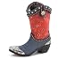 Blue Denim Western Cowboy Boot Vase/Planter For Home Decor And Events