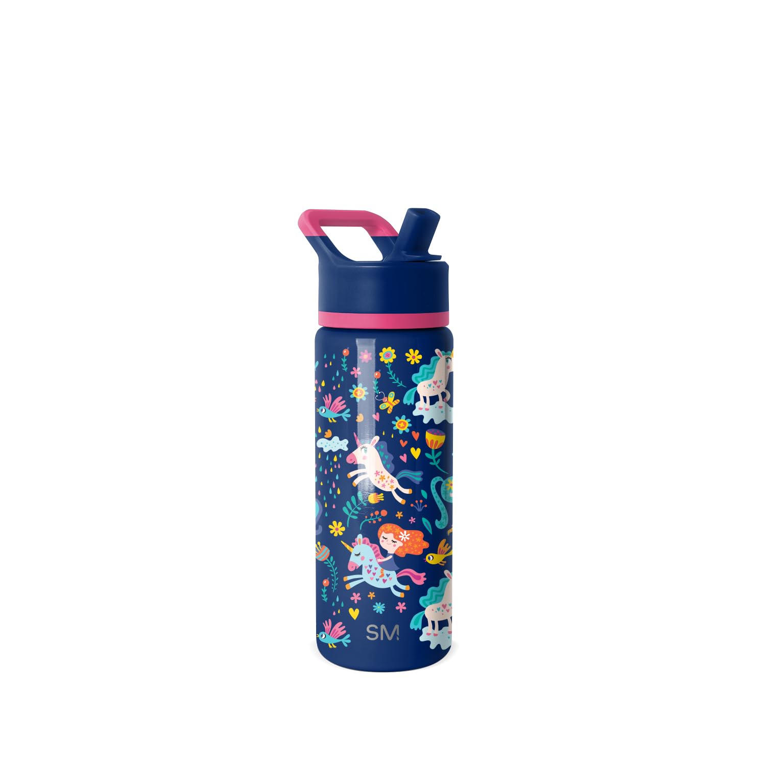 Simple Modern Kids Water Bottle with Straw | Insulated Stainless Steel Reusable Tumbler for School, Girls, Boys | Summit Collection | 530ml | Unicorn Rainbows