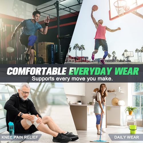 Image of NEENCA Compression Knee Sleeve with Patella Stabilizer, Enhanced Stability, Joint Pain Relief & Improved Performance for Sports, Fitness & Recovery (Large)