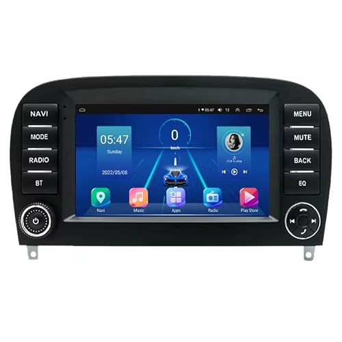 Double Din 9 Inch Android 16 Car Stereo Bluetooth Car Radio For SL R230 SL350 SL500 SL55 SL600 SL65 2001-2007 Plug and Play Compatible GPS Navigation Bluetooth FM Support Mirror Link Backup Camera