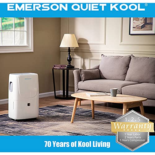 Emerson Quiet Kool 50 Pint Smart Dehumidifier With Built-In Vertical Pump, Wi-Fi, Voice Control, And 24-Hour Time, Ideal For Bathrooms, Basements, And Bedrooms #TOP6