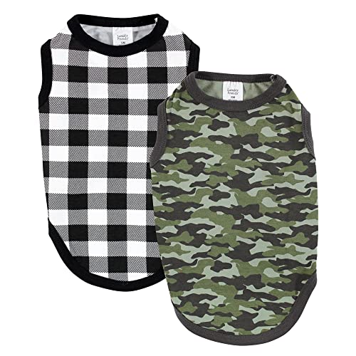 Luvable Friends �J���t���[�W�� Pet Dog and Cats Cotton T-Shirts 2pk ���ʃ`�F�b�N�� �ƔL S �T�C�Y