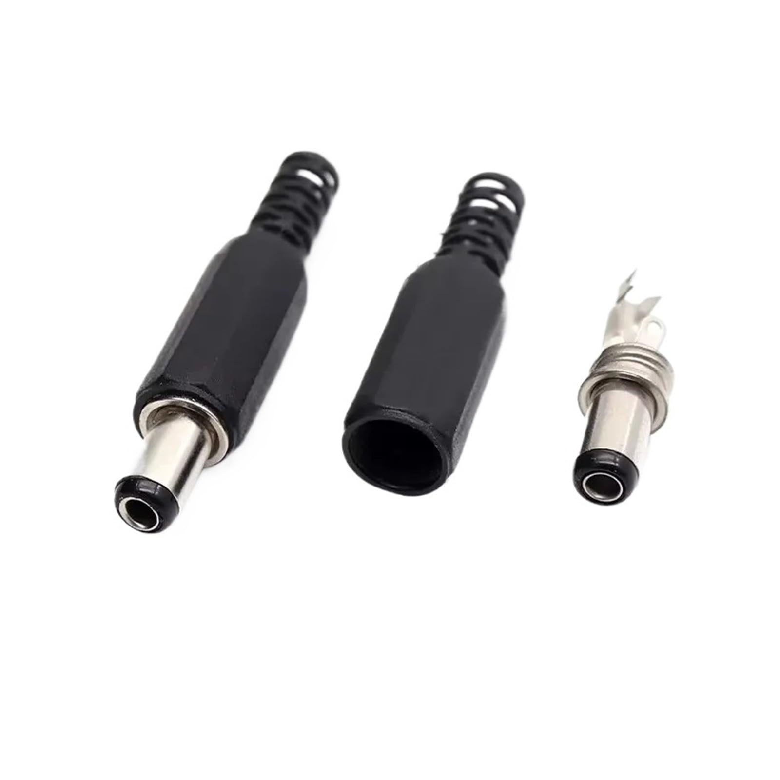 Lot de 5, 20 ou 100 connecteurs d'alimentation CC mâles 5,5 x 2,5 mm, à souder, 5,5 x 2,1 mm(5.5 X 2.5 X 9MM,250PCS)