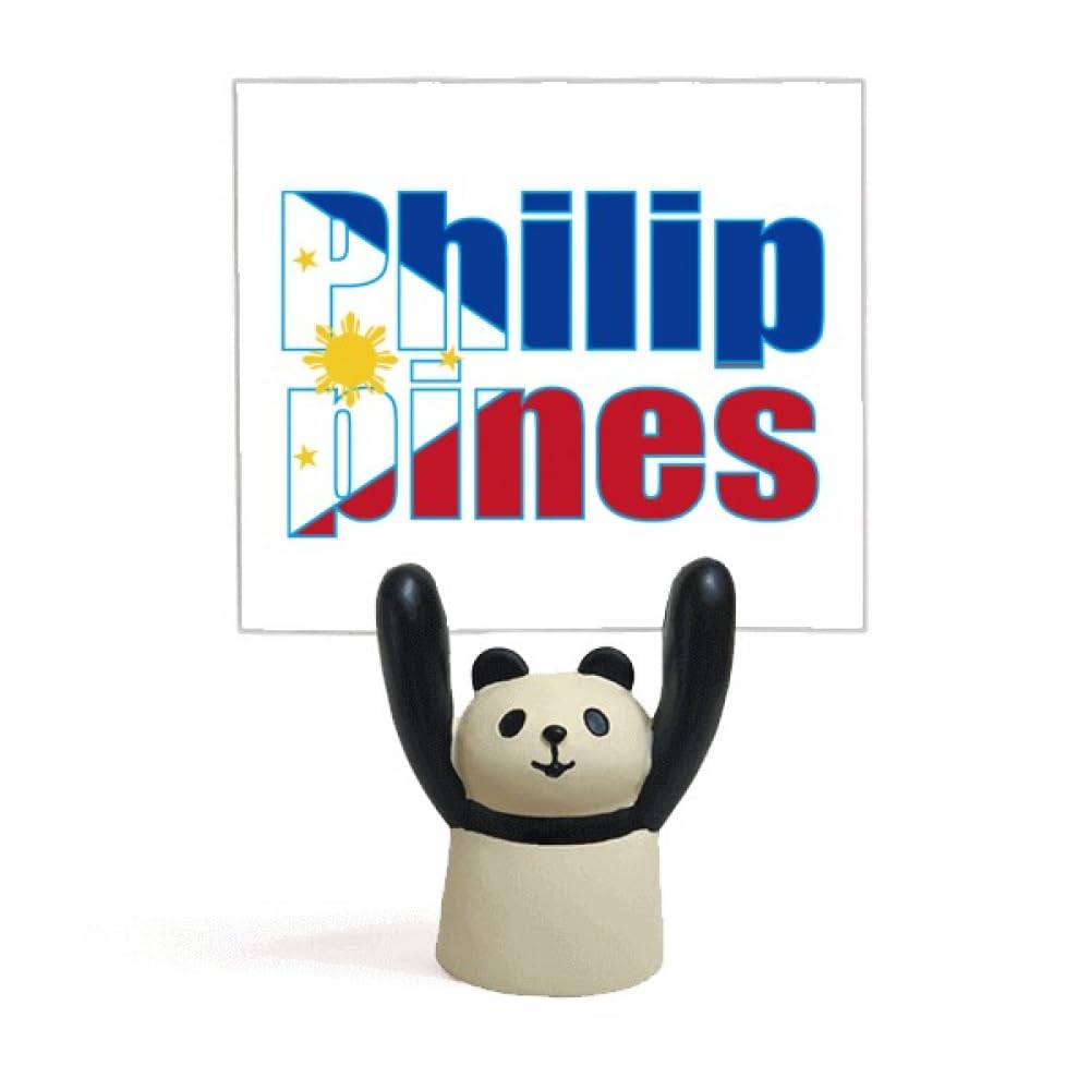 Porte-nom drapeau Philippines panda en finition soignée décorative