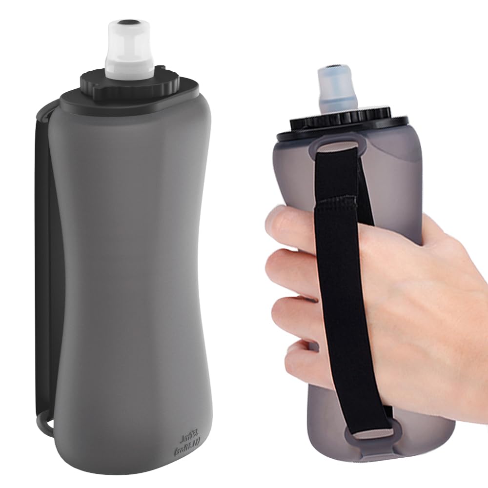 Qshare Handheld Water Bottle 12.32oz/350 ml, Wrist Sports Water Bottle, Portable Water Bottles for Running Sport Outdoor Camping (Black)