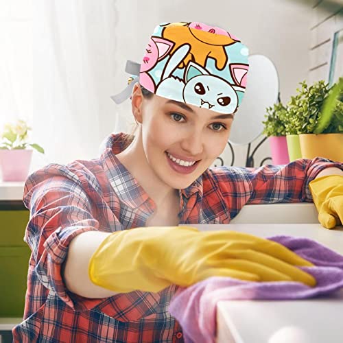 Bonnet bouffant réglable avec bande frontale absorbante pour adulte