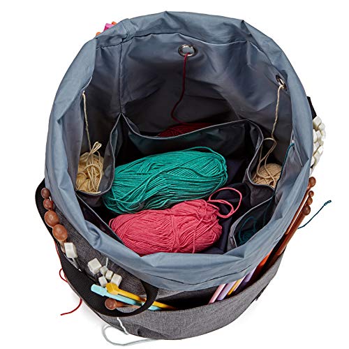 image for HOMEST XL Yarn Storage Tote, Tangle Free with 6 Oversized Grommets, Kn