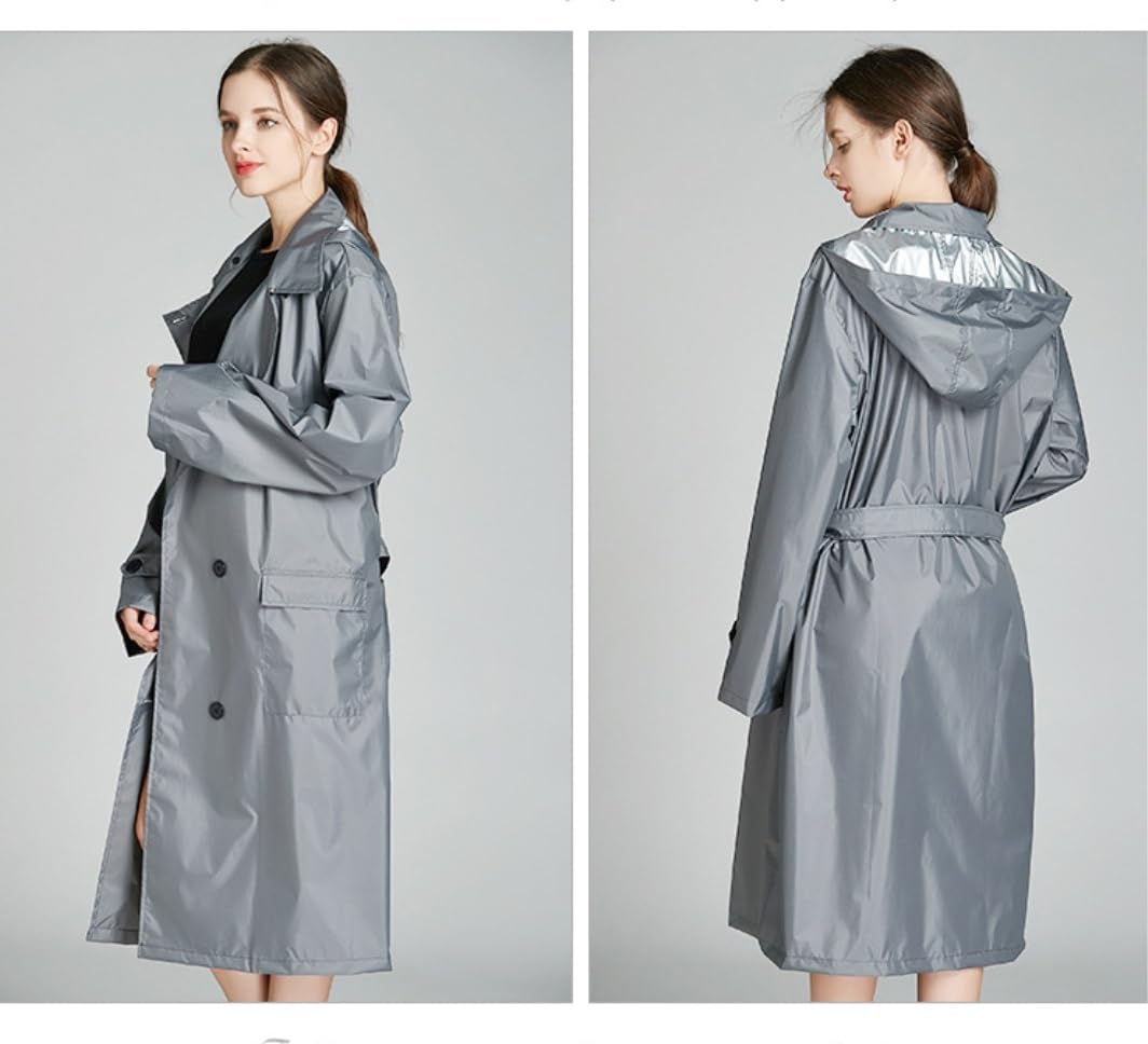 Poncho Antipioggia Impermeabile Impermeabile Lungo Con Cintura Grande, Leggero, Giacca A Vento, Ampio, Per Esterni Mantella Antipioggia