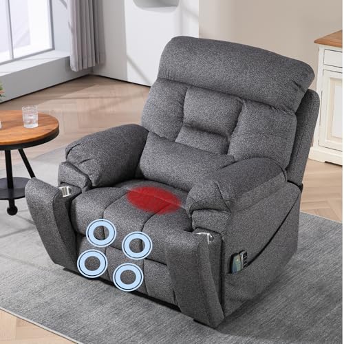 JUUXO 4-Motor Lay Flat Power Lift Recliner Chair with Heat