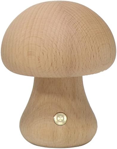 Lámpara de madera USB con forma de hongo, luz nocturna multicolor, iluminación ambiental, luces de noche, lámparas de mesa para dormitorio, sala de