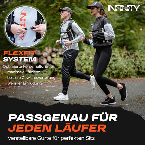 Infinity Laufweste Damen & Herren [5L] – Trinkrucksack für Marathon & Trailrunning-Trinkweste - Maximale Hydration beim Laufen | Laufrucksack-Weste mit Wasserblase, Jogging-Zubehör, Lauf-Trinkgürtel