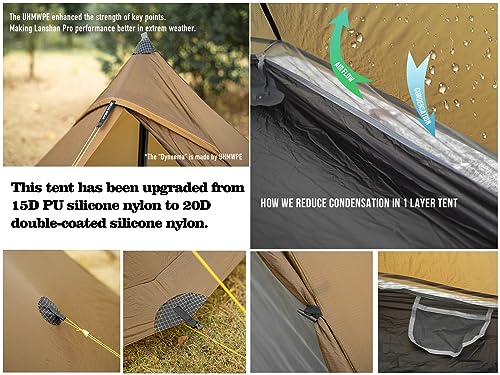 Carpa ultraligera Lanshan PRO 3 estaciones 1 persona miniatura 3