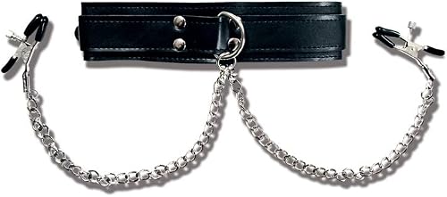 Sex & Mischief Sportsheets Collar with Nipple Clamps
