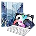 Produktbild Fintie Tastatur Hülle für iPad Air 5 2022 / iPad Air 4 2020 10.9 Zoll, Schutzhülle mit TPU Rückschale, Pencil Halter und magnetisch Abnehmbarer Tastatur mit QWERTZ Layout, Ozean Marmor