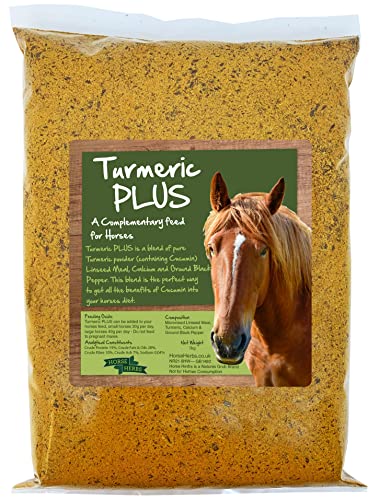 Horse Herbs Turmeric PLUS - Supplement, Black Pepper, Micronised Linseed - Equine, Pony boost (1kg Bag)