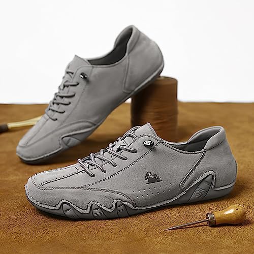 Image of baobeijiadao Men's Beck Shoes Waterproof Non Slip High Top Chukka Boots Handmade Suede Caual Outdoor Sneakers