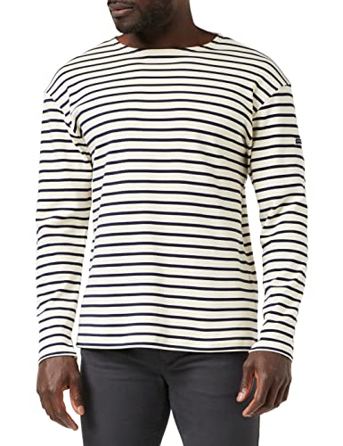 Armor Lux Herren Marine-Stil Loctudy aus Dicker Baumwolle T-Shirt, Mehrfarbig (Nature/Navire 395), X-Large (Herstellergröße: 5)