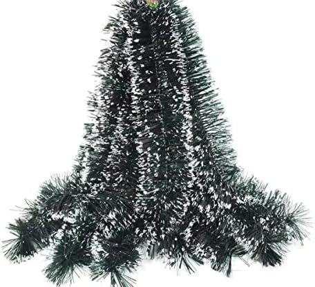 Kit 10 Festão Grosso Verde Nevado 2m X 15cm Decoração Natal - 20m