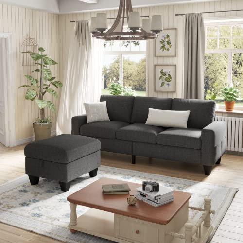 Youmumeub Convertible Sectional Sofa, Linen Fabric L Shaped Couch With Reversible Chaise, Small Sectional Sofa Couch For Living Room, Apartment And Small Space (Dark Gray) #TOP9