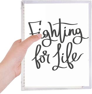 Caderno Fighting for Life com citações de folhas soltas e diários recarregáveis, artigos de papelaria