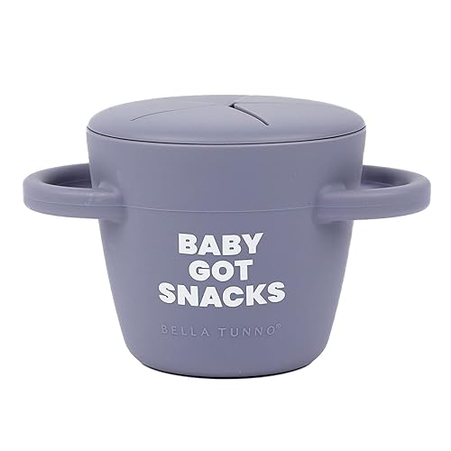 Bella Tunno Happy Snacker - Vasos de aperitivos a prueba de derrames para niños pequeños y bebés, recipientes de aperitivos hechos de silicona sin