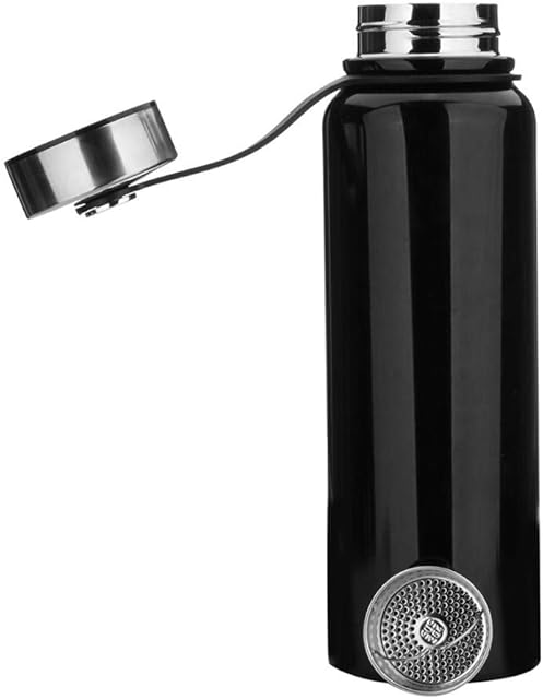 1.5L Metal Water Bottle Stainless Steel Vacuum Flask, Non-Leak Sports Water Bottles Drinks Bottle for Running, Gym, Cycling Multiple Specifications (Black,1.5L (13x3.5 inch))
