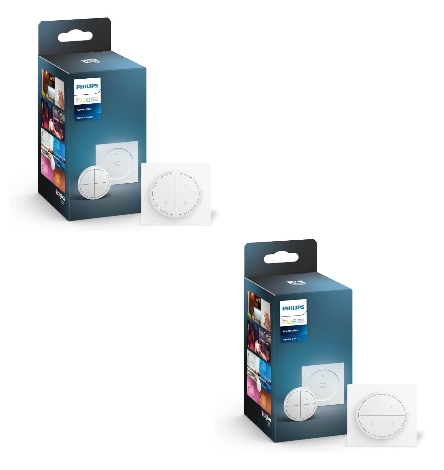 Philips Hue Philips Hue Tap Dial Switch, White – Easy Smart Lighting Control for Indoor Home Automation, Scenes, Ambiance & Dimming – 2 Pack