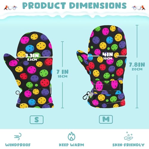 Image of Plaaee Early 1990s Pattern Kids Glove Warm Mitten Winter Favor for Toddler Boys and Girls Children Cold Weather Gloves