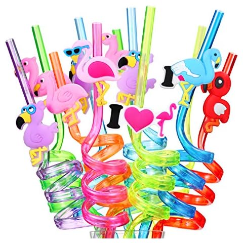 Flamingo Straws with Cleaning Brushes for Parties Cover