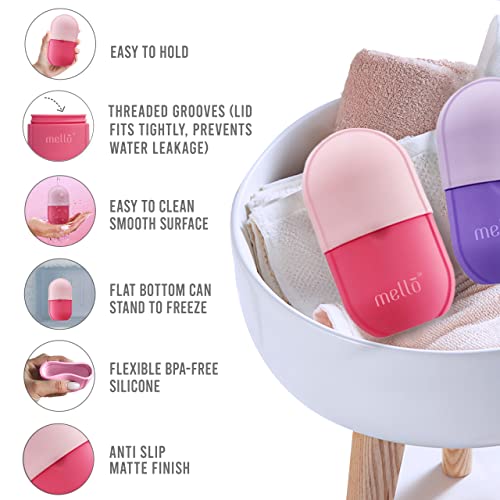 Image of MELLO Ice Roller for Face, Ice Roller for Face Massager, Face Ice Roller to Enhance Skin Glow, Shrink & Tighten Pores, Reusable Facial Ice Roller(Pink)