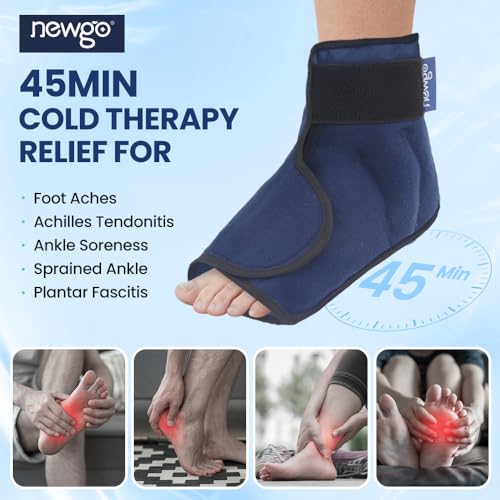 NEWGO Ankle Foot Ice Pack Wrap after Bunion Surgery, Heel Ice Pack for Plantar Fasciitis, Gel Ice Pack for Foot Injuries, Achilles Tendon, Heel Spur - Thumbnail 2