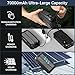 70000mAh Solar Wireless Power Bank Built in 2 Cables and Hand Crank, Portable Charger 30W Fast Charger 6 Outputs & 4 Inputs External Battery Pack with Bright Flashlight and Compass