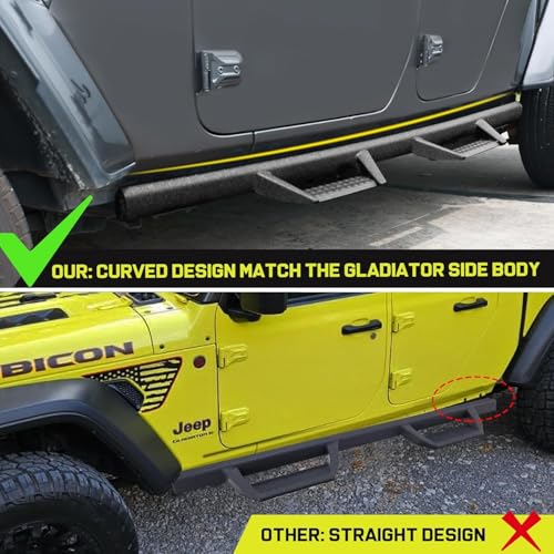Estribos curvos para Jeep Gladiator JT 2020-2026, acero carbono miniatura 3