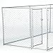 Lucky Dog 10' x 10' x 6' Heavy Duty Outdoor Welded Galvanized Steel Chain Link Dog Kennel Enclosure with 2 Configurations and Latching Door, Silver