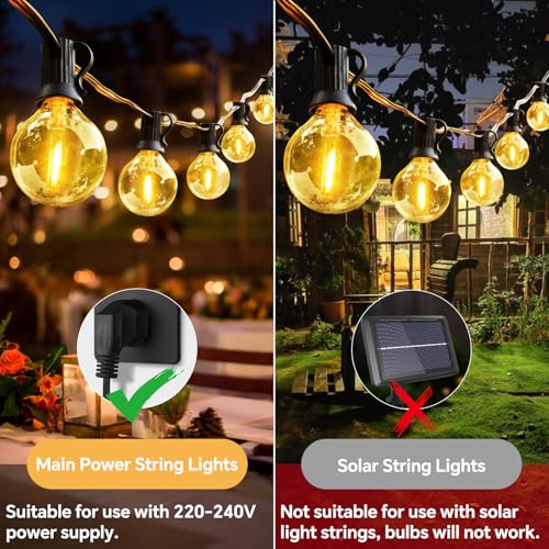 10 Pack G40 1W LED Bulbs Outdoor 220V, Edison E12 Screw Base, Warm White 2700K, Globe Waterproof Energy Saving Replacement Bulbs, for Festoon Lights, Party, Garden, String Lights, Patio Decoration - Image 4