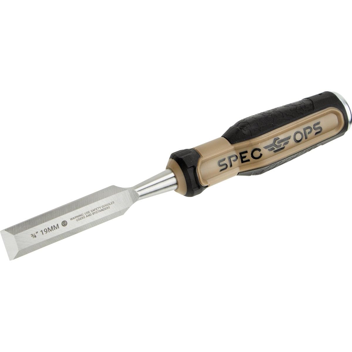 Spec Ops - SPEC-C1-34 Tools Wood Chisel, 3/4" Blade, High-Carbon Steel Blade, Shock-Absorbing Grip, 3% Donated to Veterans