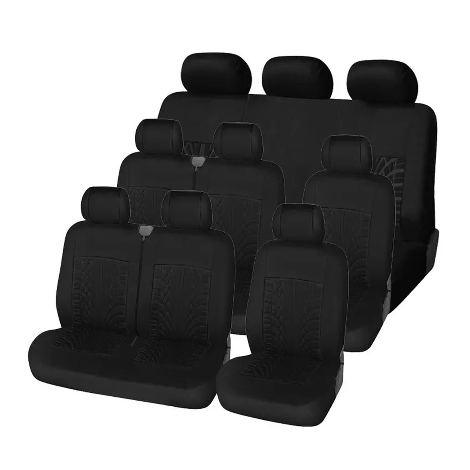 Set Copri Sedile Protezioni Universali Per Sedili Auto Da 9 Posti Coprisedili Per Autobus Resistenti Allo Sporco Set Di Coprisedili In Vari Colori Completo Coprisedili(Black-9PCS)