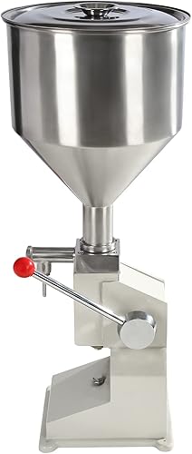 Máquina de llenado de líquidos manual, máquina de llenado de pasta de 0.18-1.76 oz con tolva Máquina de llenado de líquidos de pasta de acero