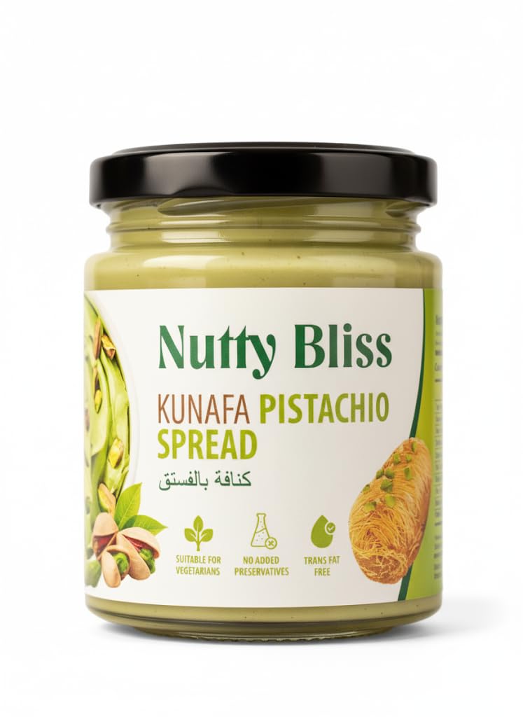 Nutty Bliss Kunafa Pistachio Spread, Experience the Authentic Taste of Middle Eastern Desserts With Nutty Bliss Kunafa, Inspired by Traditional Kunafa Recipes 200g (From UAE)-image-1